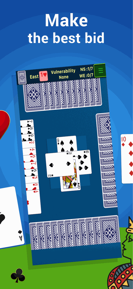 Bridge gameplay — playing tricks with all four hands
